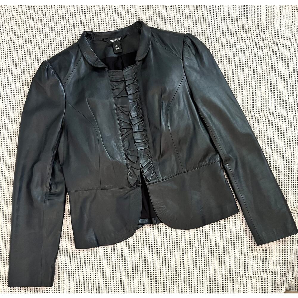 White House Black Market Elegant Black Leather Jacket